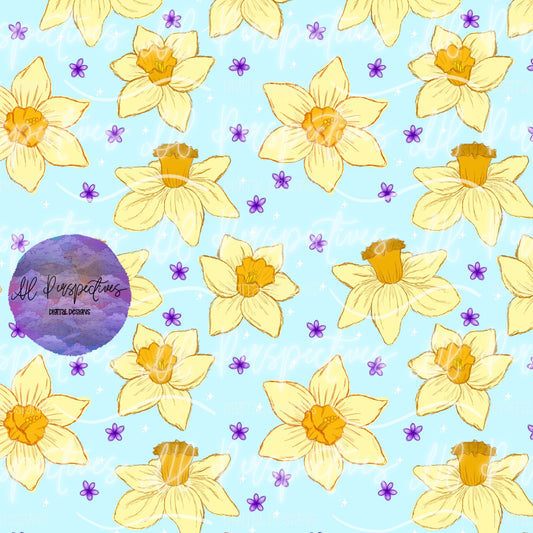 Daffodils Floral Sketchy