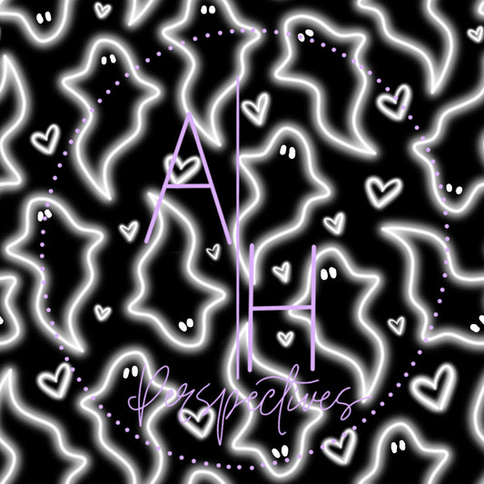Spooky Valentine’s Neon Ghosts